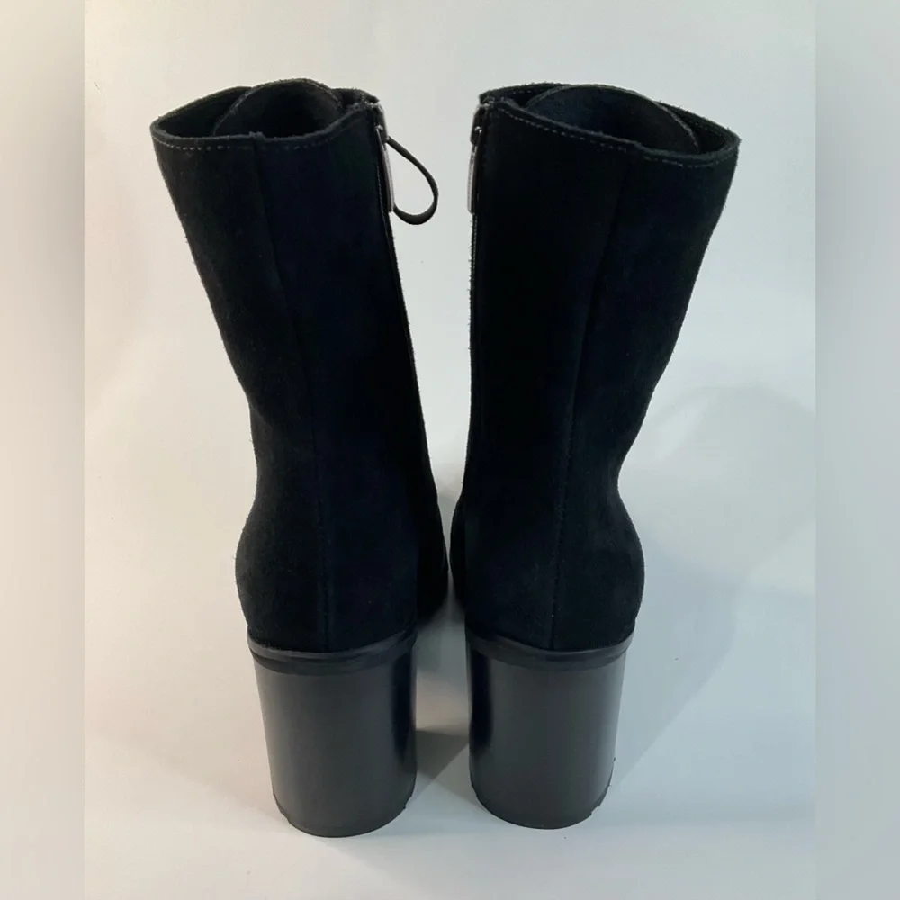 La Canadienne Parkera Women's Black Suede Lace Up Zip Casual Mid Boots - Picture 4 of 11